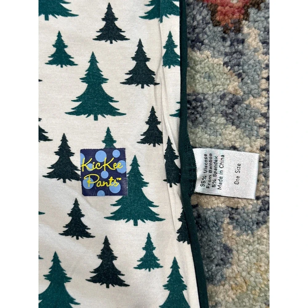 Kickee Pants Double Layer Blanket Boys One Size Green Pine‎ Tree EUC